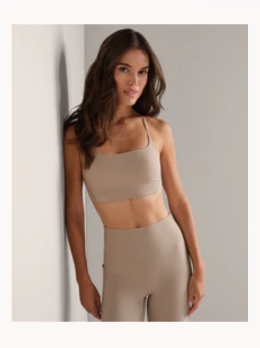 Rhone Revive Cami Sports Bra in Beige Stone